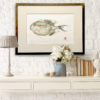 Naenae surgeonfish original gyotaku by Debra Lumpkins