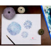 Sea Urchin Gyotaku Work in Progress by Debra Lumpkins Studio