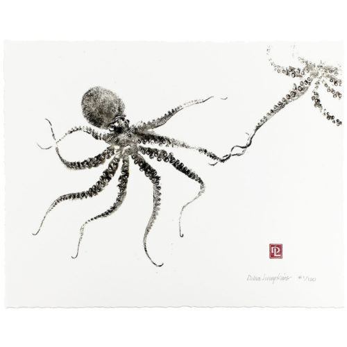 Two Tako gyotaku by Debra Lumpkins