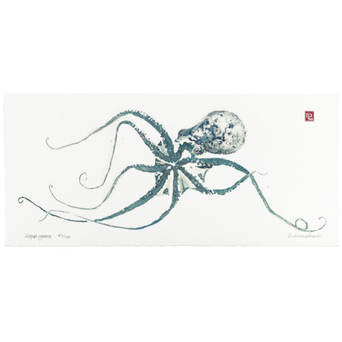 Octopus cyanea gyotaku by Debra Lumpkins
