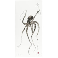 He`e mauli octopus gyotaku by Debra Lumpkins
