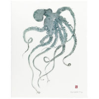 5 Pound Tako Octopus gyotaku by Debra Lumpkins