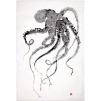 Five Pound Tako original gyotaku by Debra Lumpkins