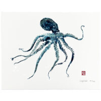 1054 Octopus gyotaku print by Debra Lumpkins