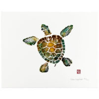 1053 Baby Honu limited Edition Gyotaku Print by Debra Lumpkins