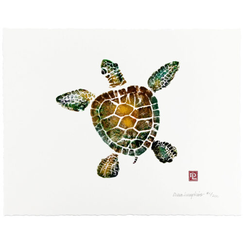 1053 Baby Honu limited Edition Gyotaku Print by Debra Lumpkins